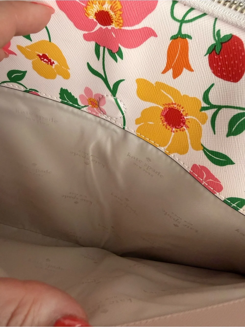 kate spade Pink Floral Laptop Sleeve with Yellow & Green Accents